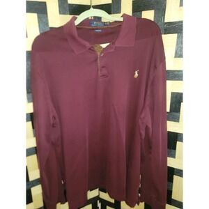 Polo Ralph Lauren Classic Fit Long Sleeve Polo Shirt Burgundy XXL‎